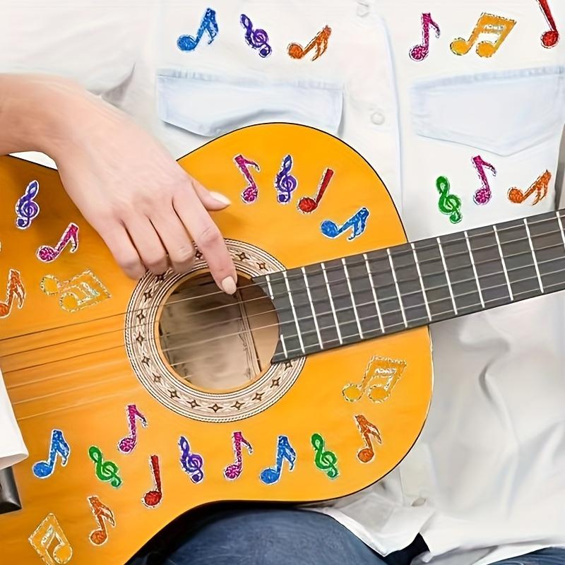 500Pcs/roll Laser Music Symbol Sticker Color Glitter Stickers for Handbook Guitar Musical Instruments Helmet Laptop Decoration