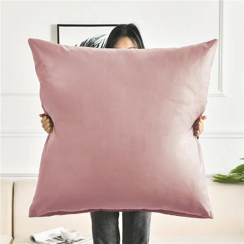 

Чехол для подушки из искусственной кожи большого размера, декоративная наволочка для сиденья автомобиля, чехол для подушки для дома 50x50cm розовый