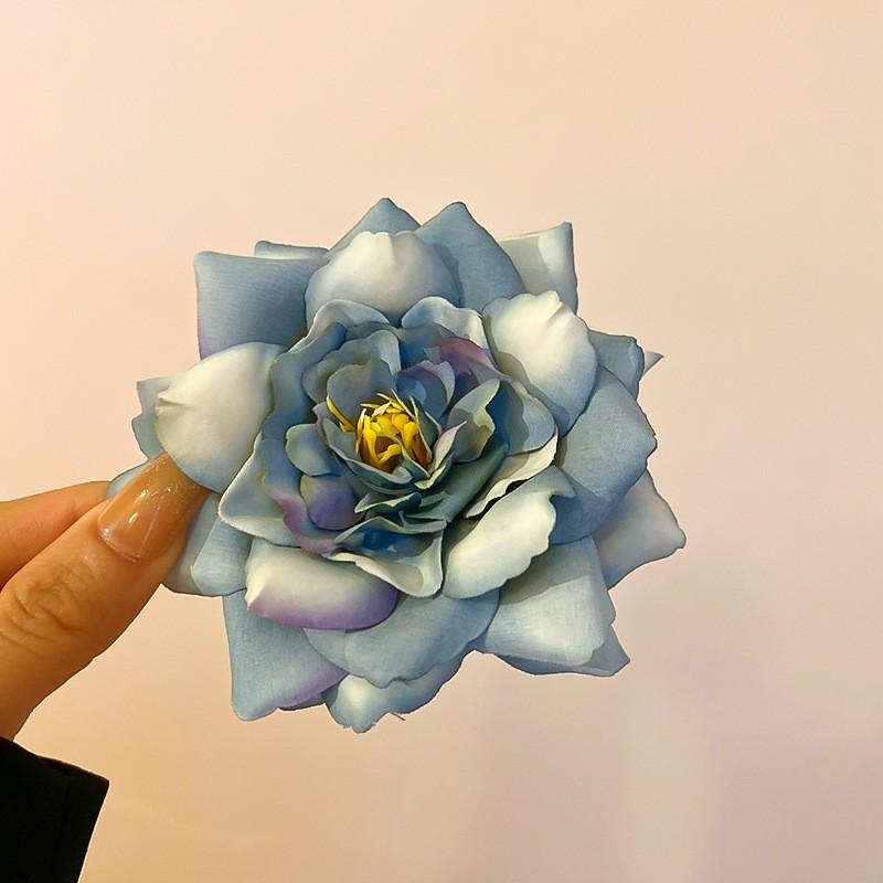 Internet Celebrities with the Same Fabric Flower Hairpin Holiday Wind Sweet Back Head Grab Clip Fashion Niche High-end Hair Accessories Women