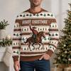 Men's Casual Neck Pullover Sweatshirt with Christmas Print
