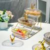 Fruit Tray Home Use Living Room Dried Nuts Fruit Snack Dining Plate Latest Style Subdivided Afternoon Tea and Dessert Dining Plate