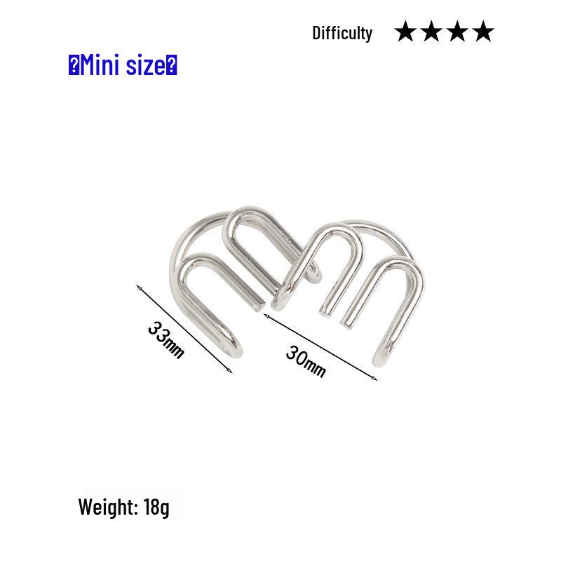 Intelligence Puzzle Zinc Alloy Disentanglement Rings - Unlock Nine Linked Rings Kongming Luban Lock Educational Toy