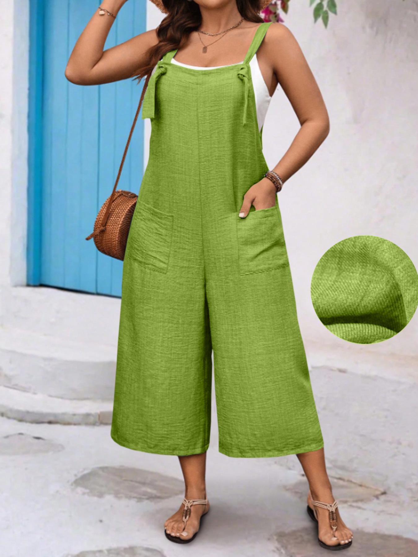 

2025 Vintage Women s Summer Sleeveless Jumpsuit - European & American Design 2XL