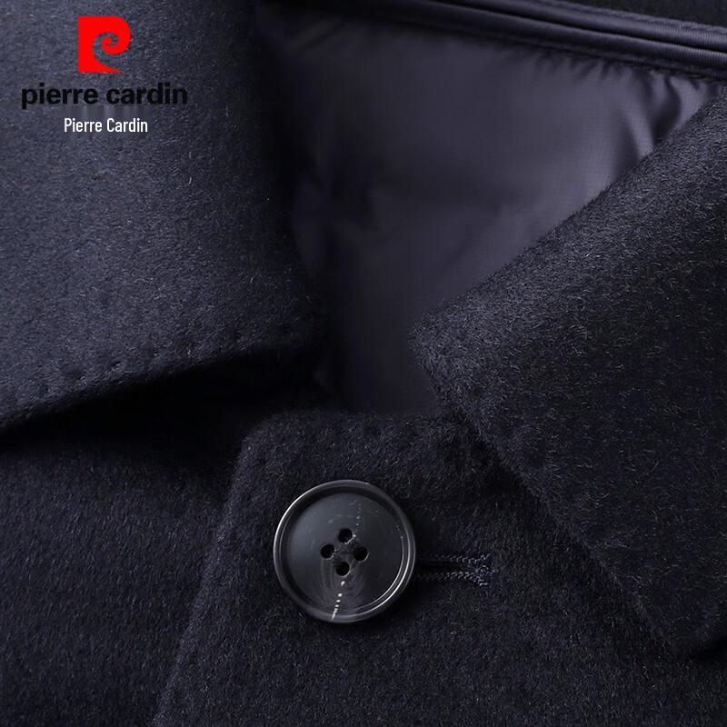 Pierre Cardin Men's Mid-Length Wool & Cashmere Blend Down-Lined Overcoat