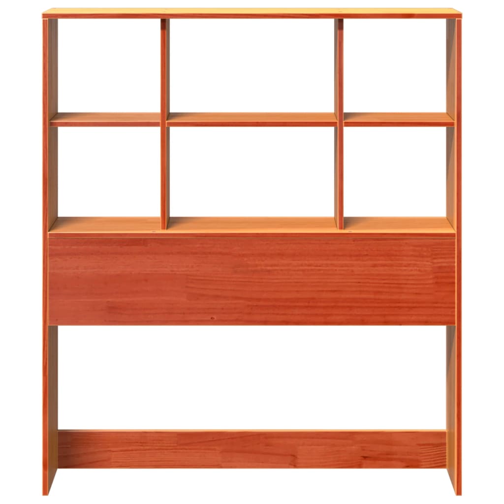Headboard with Storage Space Wax Brown 100 Cm Solid Pine Wood