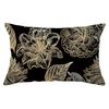 Black Gold Plant Series Waist Pillowcase Peach Skin Printed Sofa Pillowcase Home Fabric Supplies Pillowcase