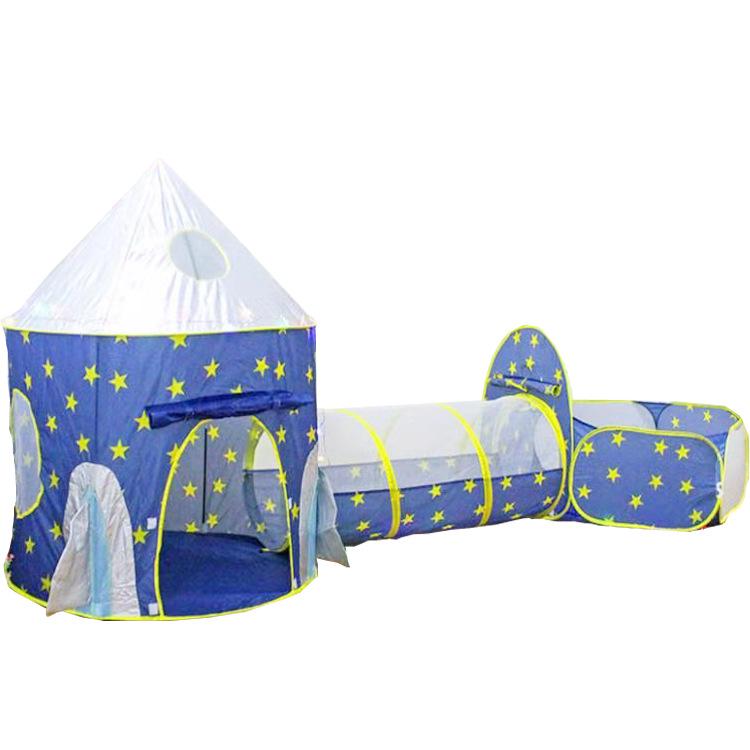 3-in-1 Kids' Play Tent Set: Starry Sky Rocket, Space Capsule, and Ball Pit Yurt