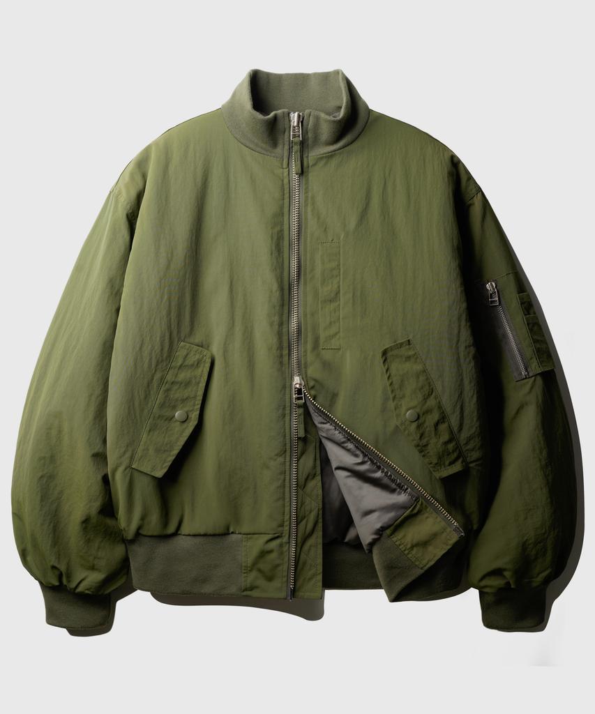 Jemut Retain Ma-1 Bomber Jacket Khaki Oyjk2598