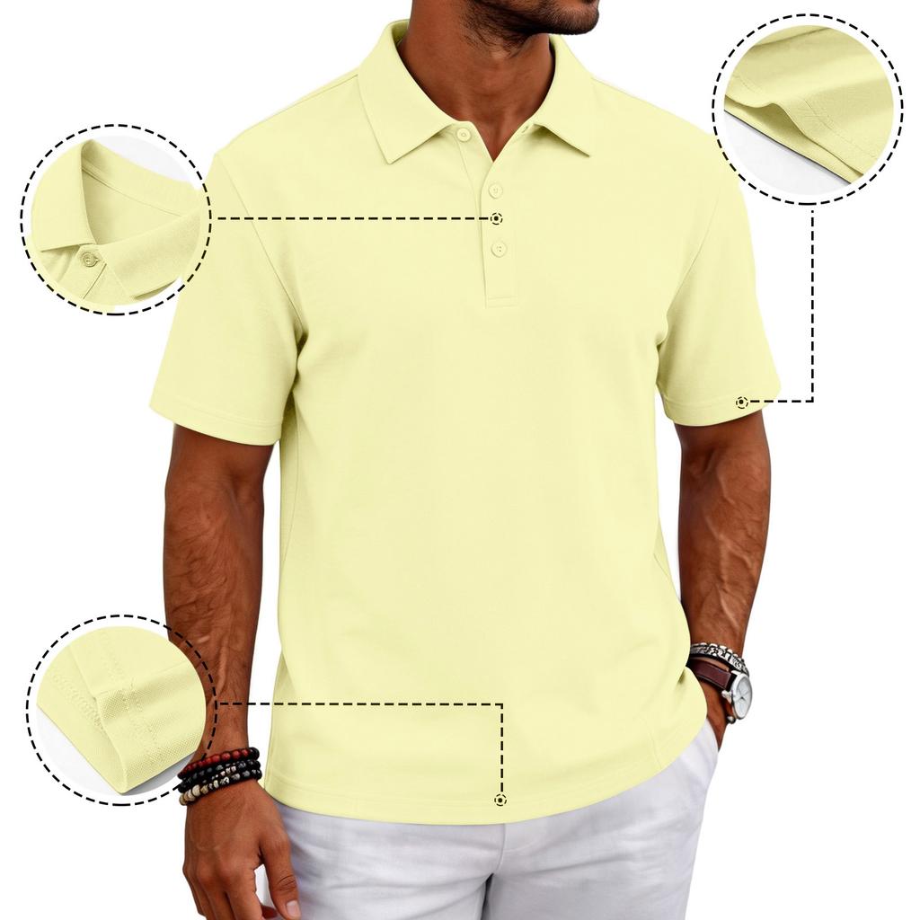 Men’s Casual Polo Shirt Short Sleeve Breathable Classic Fit Top for Everyday Outdoor Wear mens polo shirts short sleeve golf polos for men