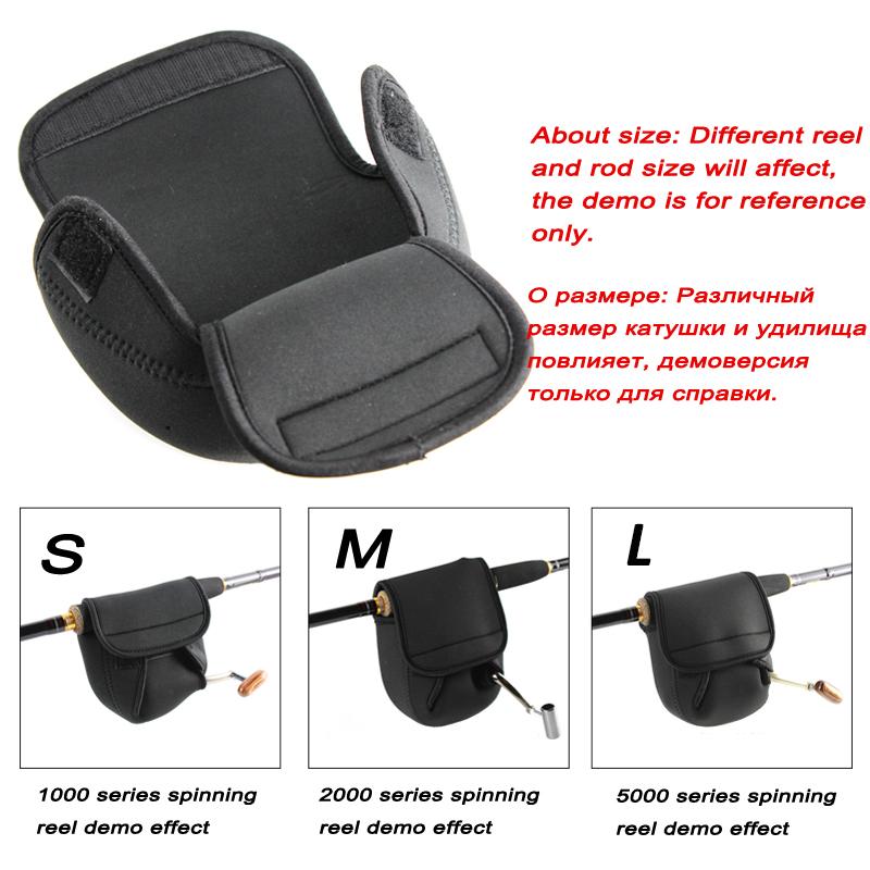 Fishing Bag S/M/L Spinning Fishing Reel Bag Neoprene Reel Protective Case Cover Outdoor Fishing Tackle M007
