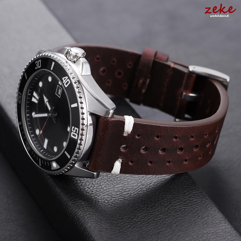 20mm 22mm Universelles Echtes Rindsleder Uhrenarmband Vintage Ölwachs Lederarmbänder für Männer Frauen Atmungsaktives Armband Gürtel Zubehör