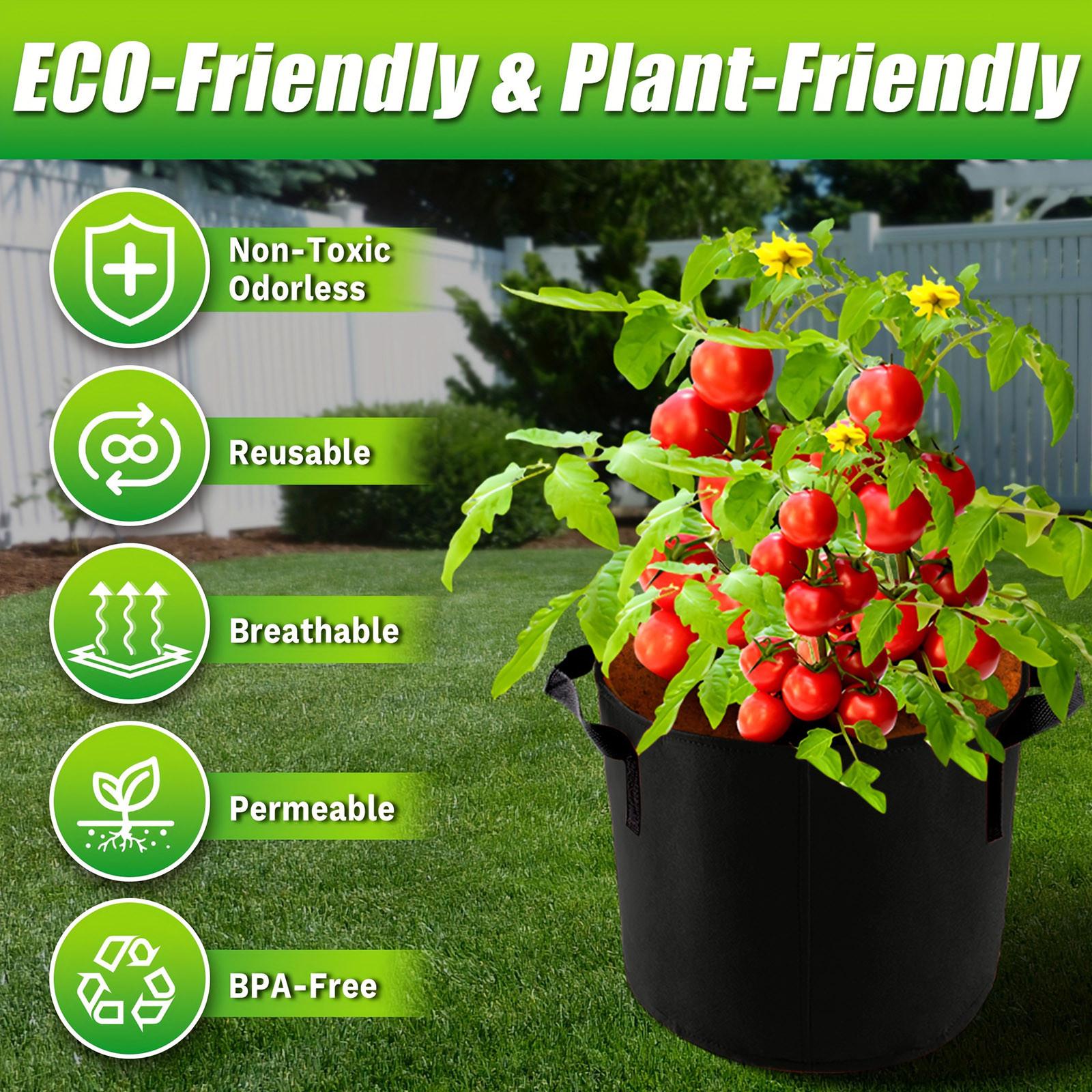 

Утолщенный нетканый мешок для посадки Красивый мешок для посадки в саду и на балконе One Size чёрный