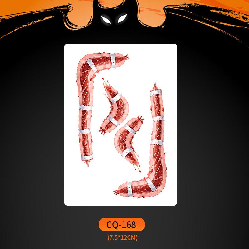 Nuevos Halloween 2024 Pegatinas de Tatuaje de Cara de Boca Grande Aterradoras - Divertido, Impermeable, Maquillaje de Fiesta Colorido