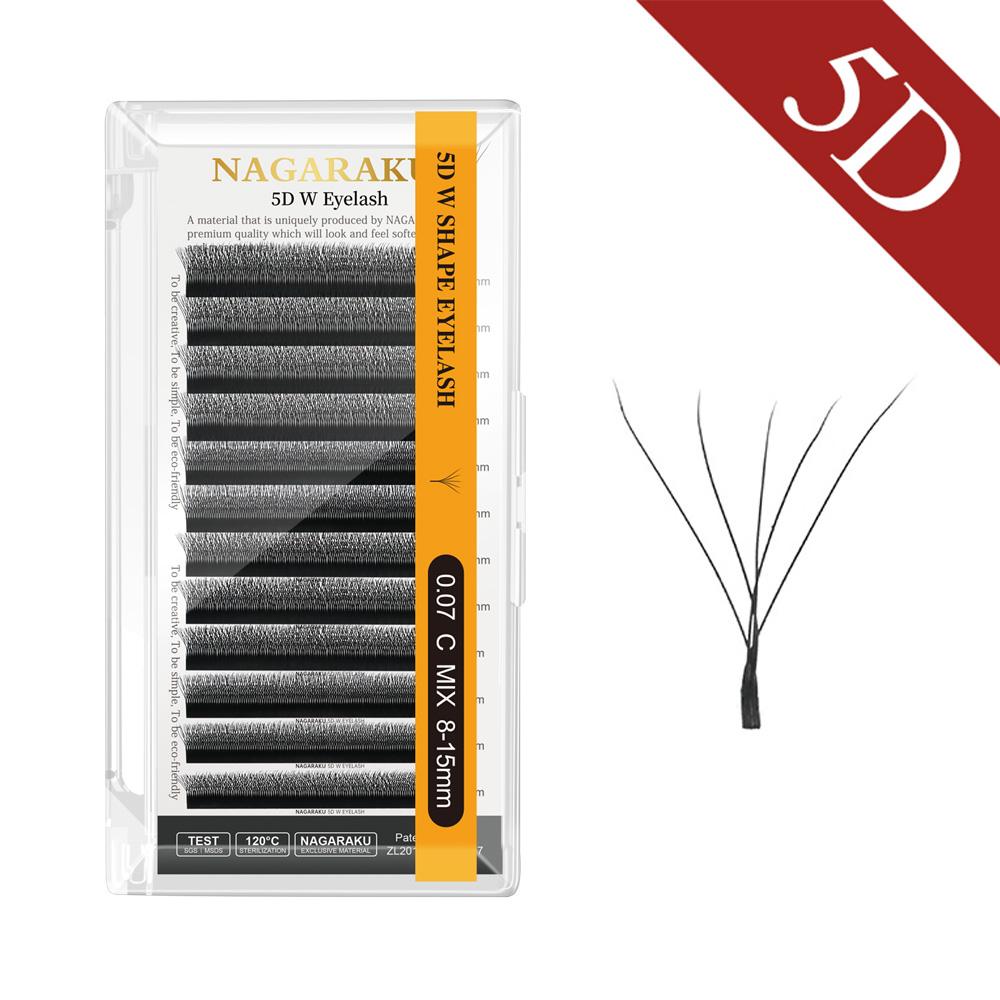 NAGARAKU Floração Automática Formato W Bloom 3D 4D 5D 6D 7D 8D Cílios Pré-feitos em Leque Velocidade Extensões de Cílios Naturais Macios Leves Cheios Densos
