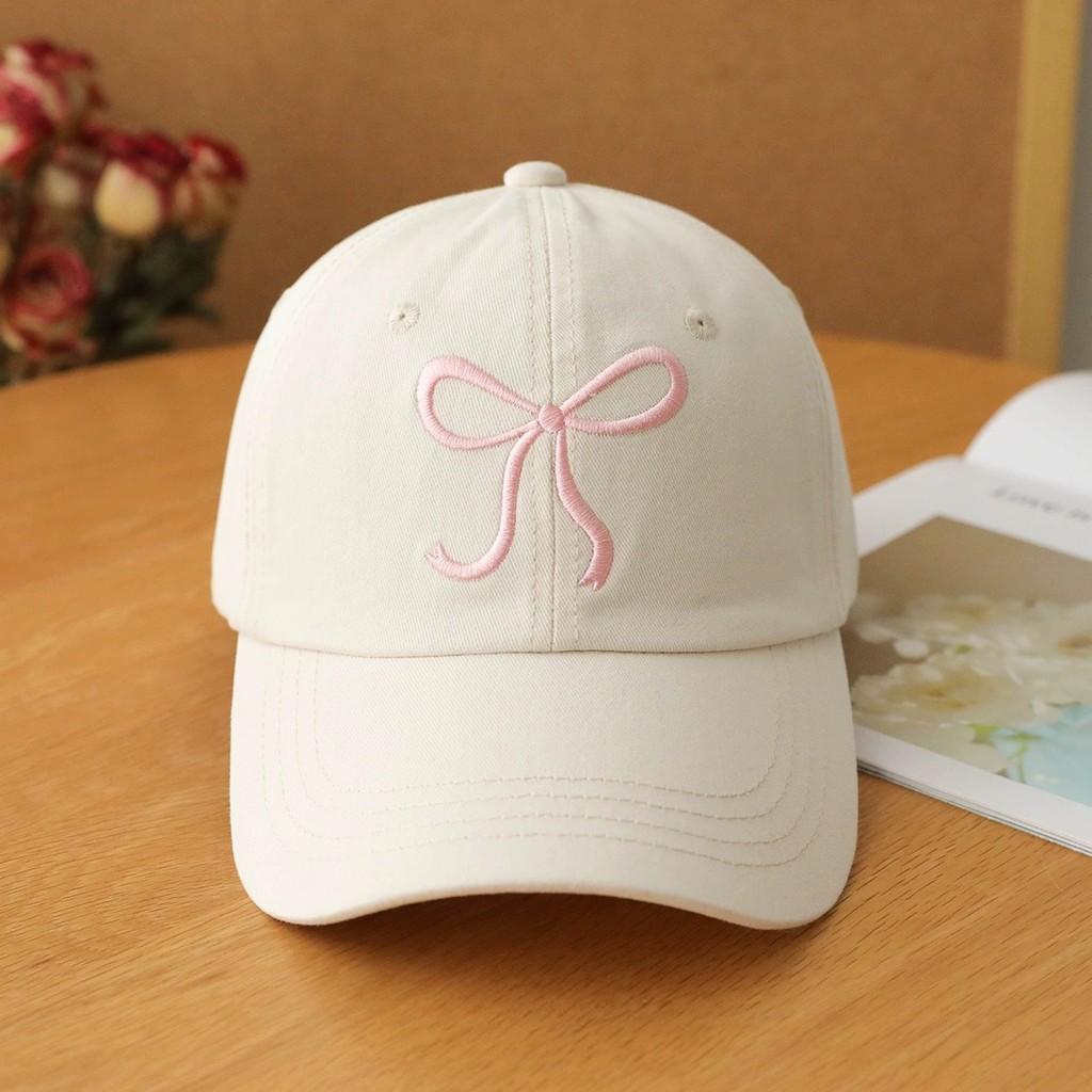 Butterfly Knot Denim Baseball Cap With Sun Protection For Casual Women