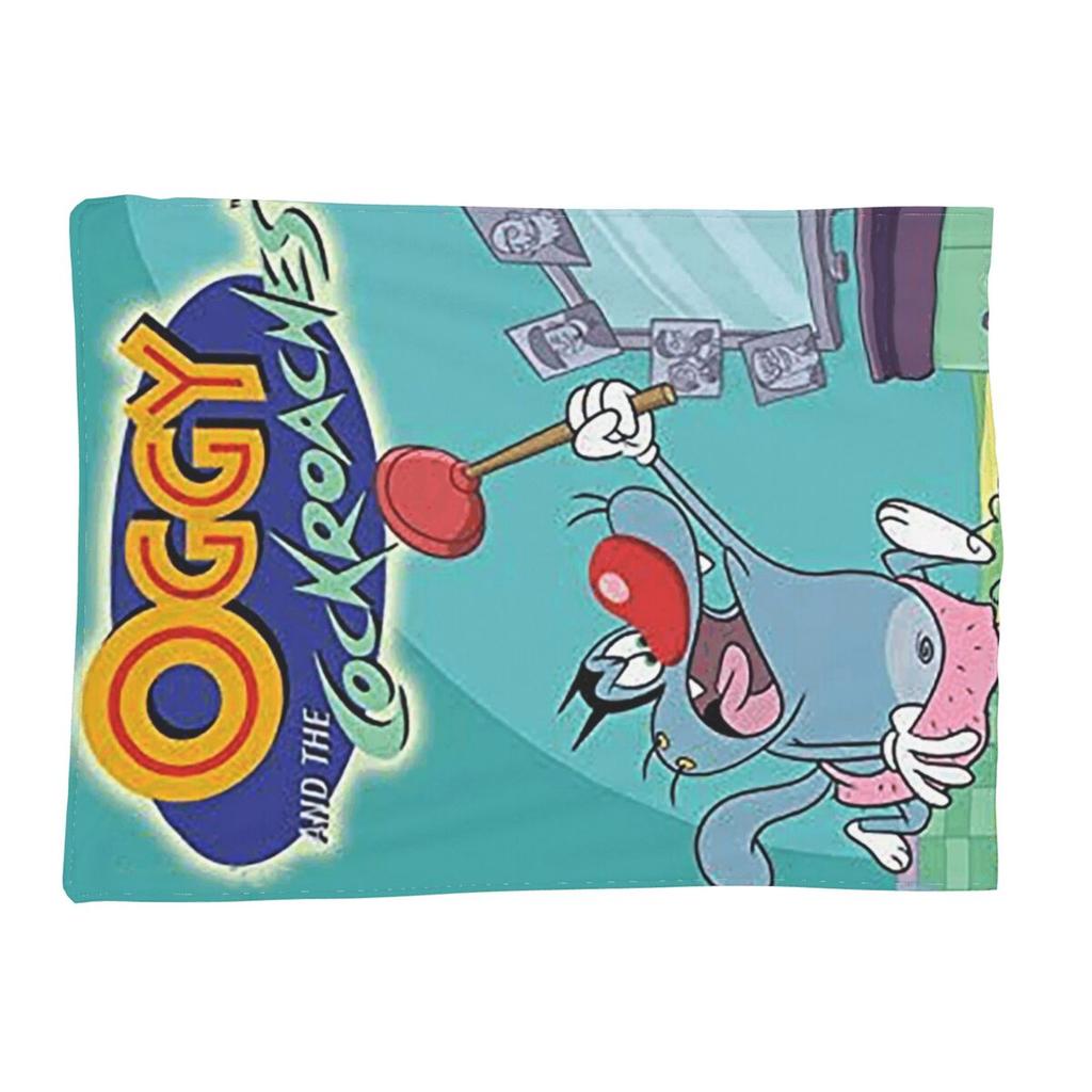 Animation Anime Film Oggy und die Kakerlaken Decke Weich Warm Flanell Überwurf Bettwäsche für Wohnzimmer Picknick Zuhause Sofa