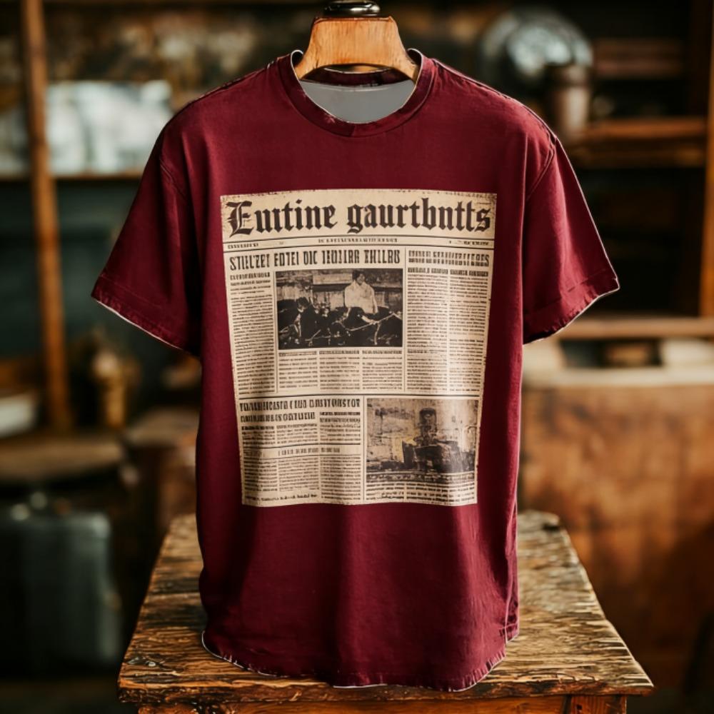 Europe America Vintage Print Men's T-Shirts Fashion Street Short Sleeve Tee Shirts Outdoor Casual Clothing T-shirt Women Tees Tops
