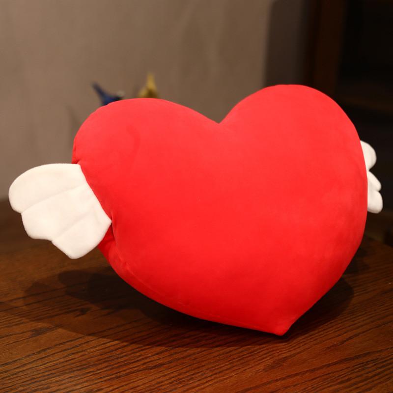 Heart Shaped Plush Hand Warmer Pillow With Wings For Romantic Gifts And Valentines Day