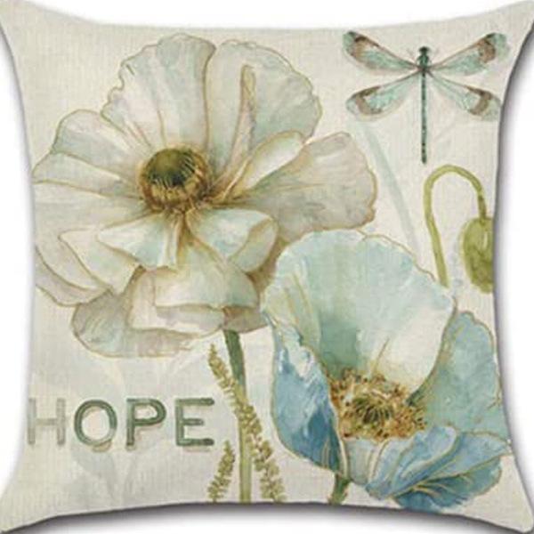 Retro Plant Floral Print Linen Pillow Case Home Living Room Sofa Car Cushion Pillow