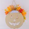 With Bow Halloween Wooden Pumpkin Door Hanger Thick Board Halloween Front Door Sign  Autumn Harvest