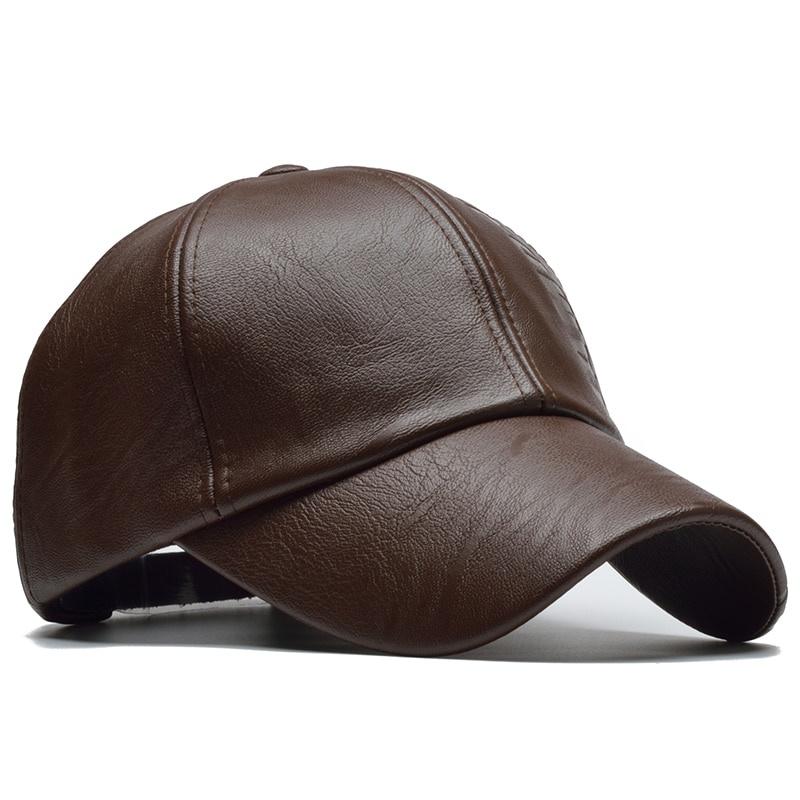 New Fashion Winter Unisex PU Leather Baseball Cap Outdoor Windproof Cold Protection Trucker Hats Street Personality Hip Hop Caps