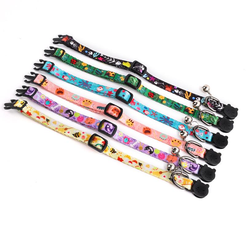 Cute Printed Bell Cat Collar 