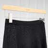 Black Label Women's A-Line Knitted Midi Skirt, Elastic Waist, Yangtze Yarn 2-Ply 48s Wool, Black Grey