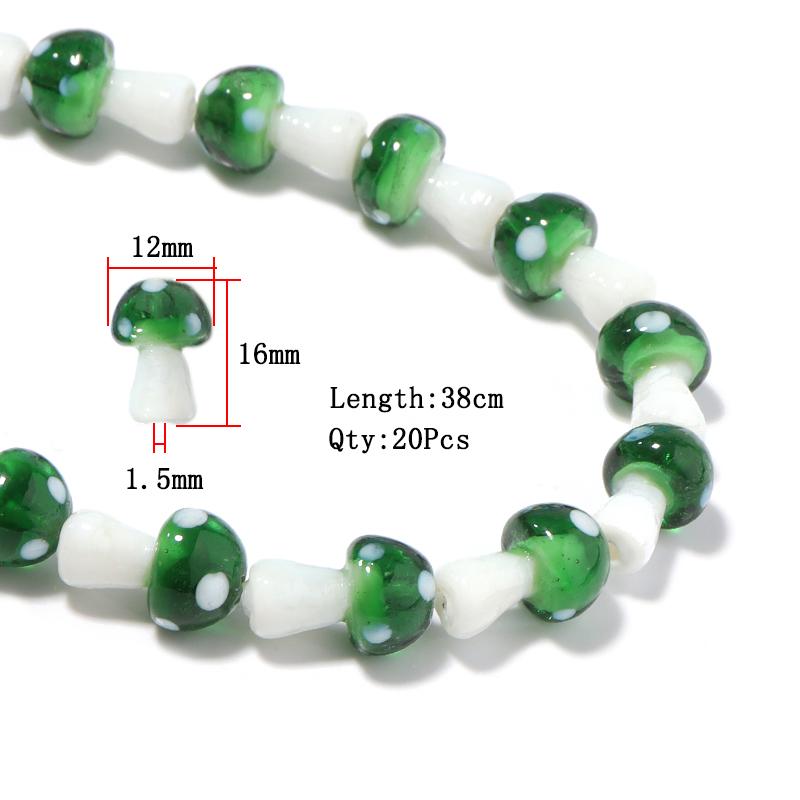 10-20Pcs 16x12mm Liuli Silica Lampwork Mushroom Beads Colourful Loose Glass Beads For Needlework DIY Jewelry Making Accessories