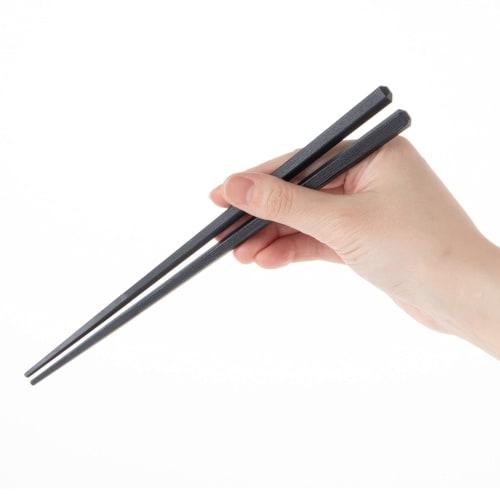 Strix Design Pentagonal Resin Chopsticks, 21cm, 20 Pairs (2 x 10 Pairs per Pack), Black, Non-Slip, Heat-Resistant, Dishwasher Safe, Made in Japan, NH-
