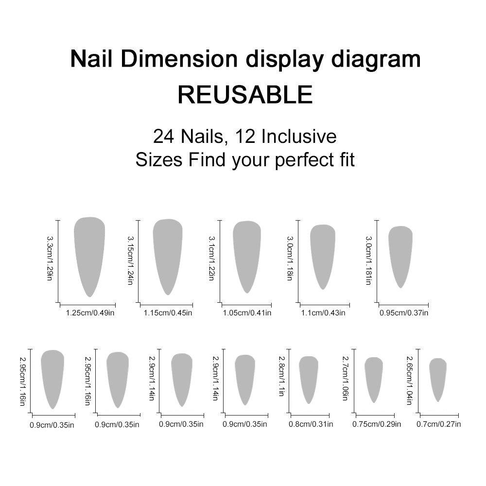 Minimalist Teardrop Ice Nude Detachable Fake Nails with Cross Decoration