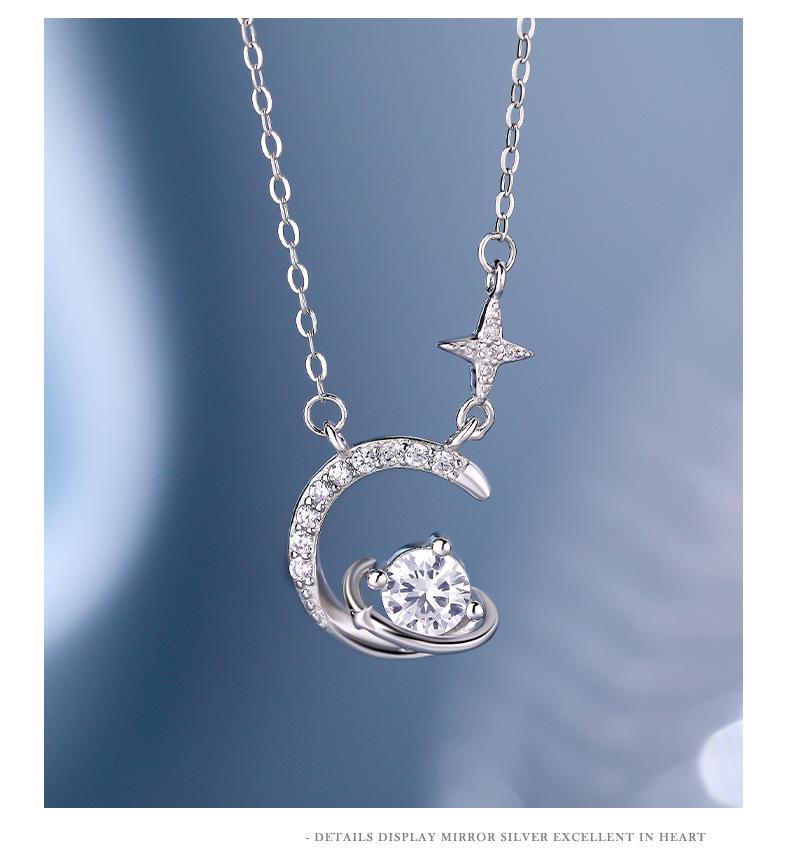 Halskette mit Anhänger Kleine Taille aus S999 Reinsilber im koreanischen Stil - Damen Exquisite Leichte Luxus Schlüsselbeinkette