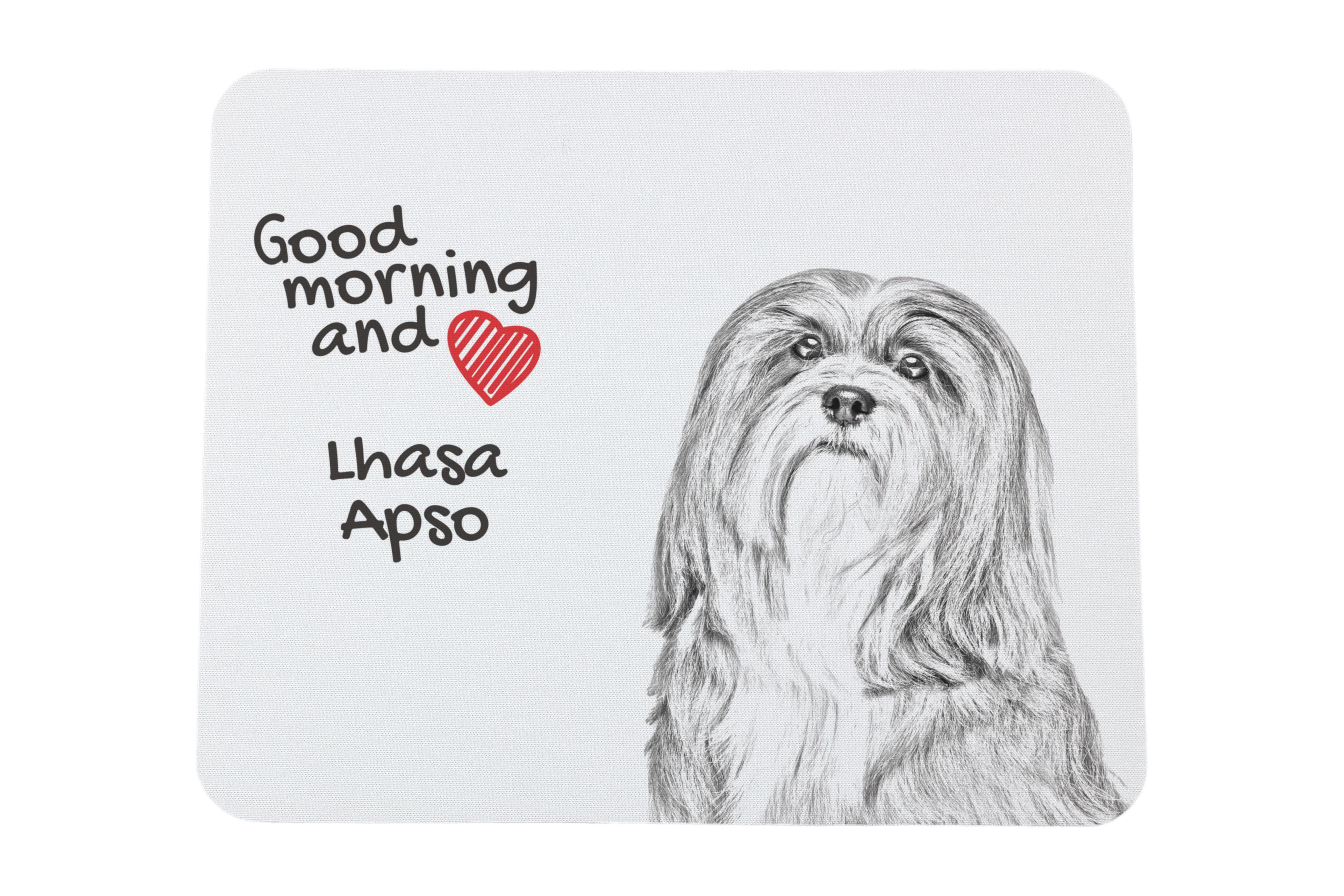 

Lhasa Apso - mouse pad with print, personalized dog-themed mouse pad, unique gadget for an office worker by Art-Dog brand білий