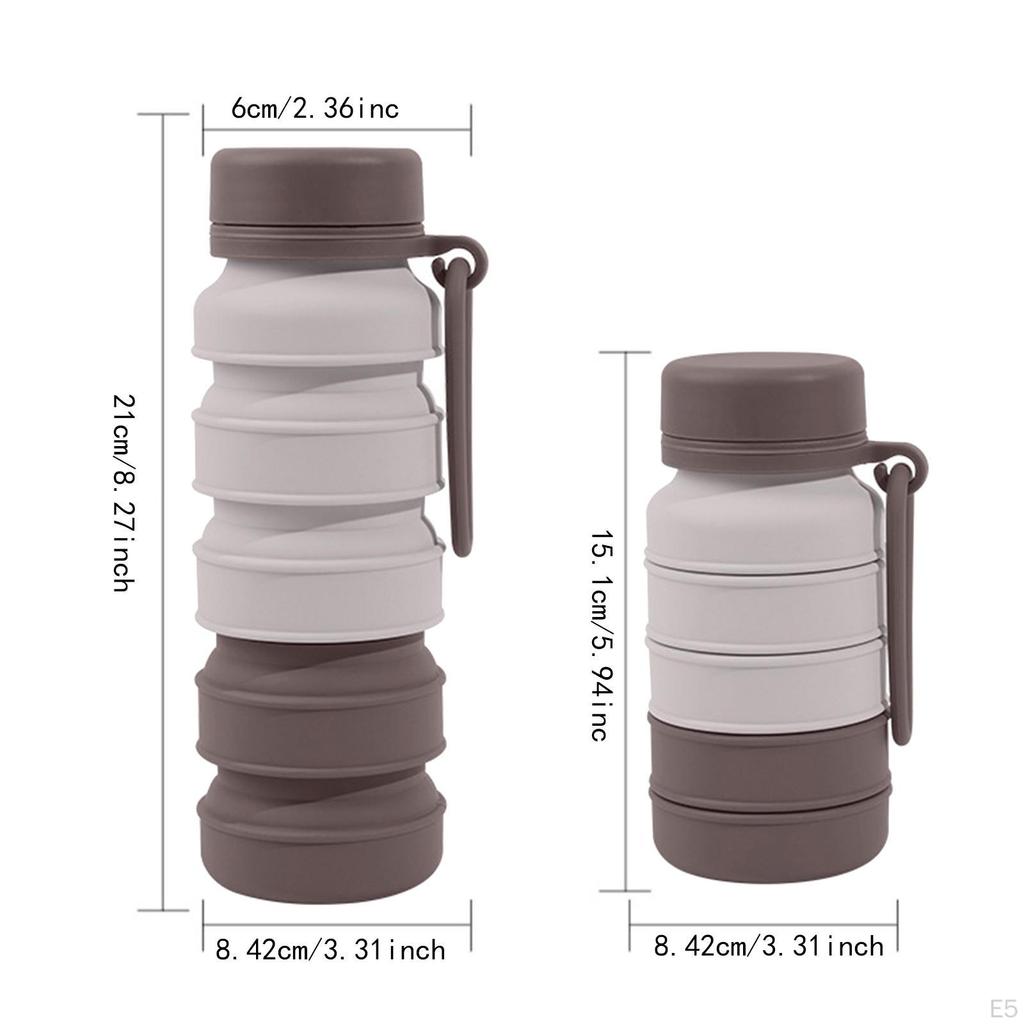 Foldable Water Bottle Drinking Cup Portable Leakproof Waterproof 510ml Sports for Outdoor,