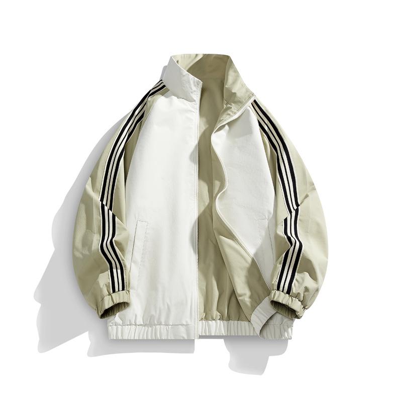Jacket Men's Reversible Jacket Spring and Autumn New Korean Version Trend Versatile Top Men's Three-pole Stand-up Collar Jacket for Men