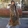 Kendou Ggi Long Imitation Fur Coat Female Leopard Print Fur Coat Thickened Plush