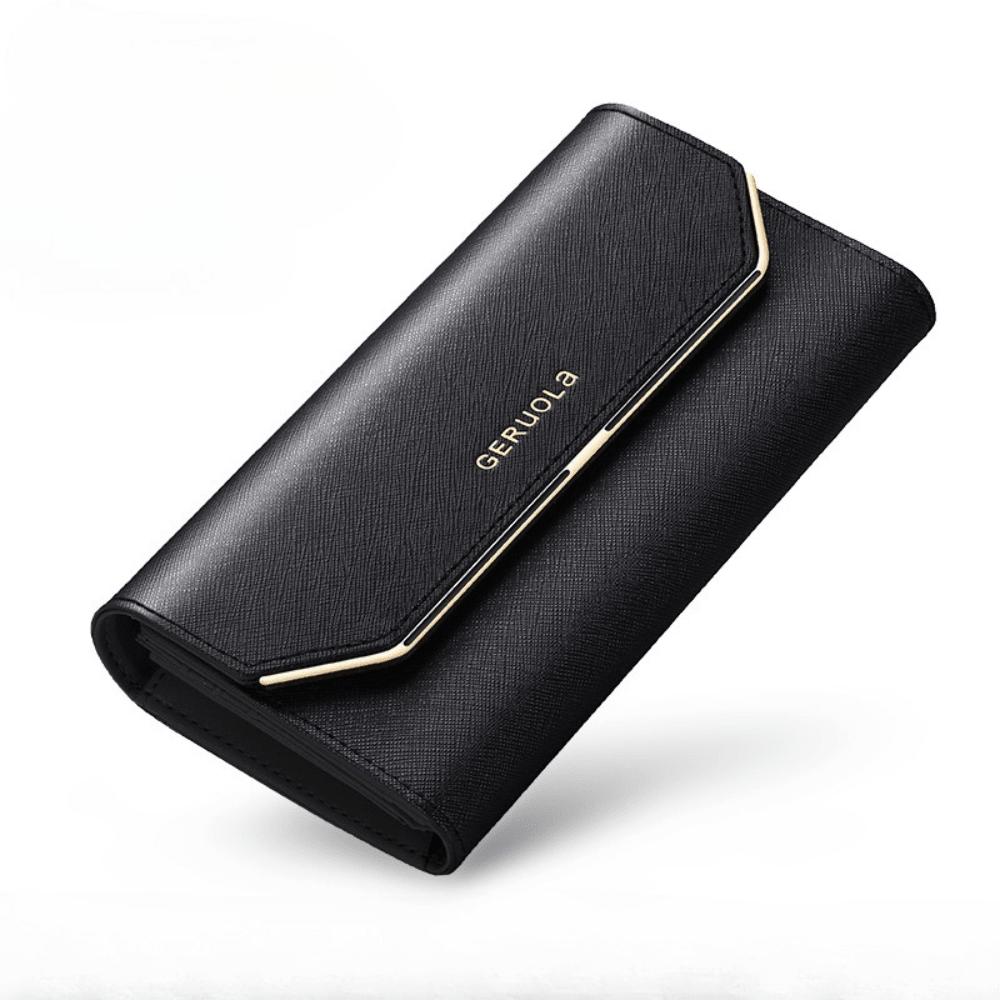 Nouveau portefeuille femme long grande capacité multi-emplacements cartes pochette portefeuille sac téléphone portable black multicolore