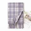 Imitation cashmere shawl scarf high-end sense autumn and winter plaid versatile student scarf temperament plaid Korean fringed scarf