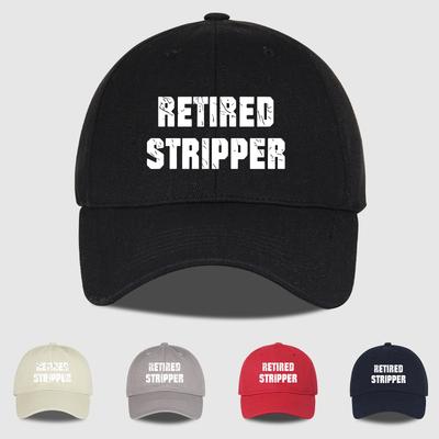Retired Stripper Printed Baseball Cap Lightweight Breathable Adjustable Humorous Quirky Retro Trendy Unisex Casual Everyday