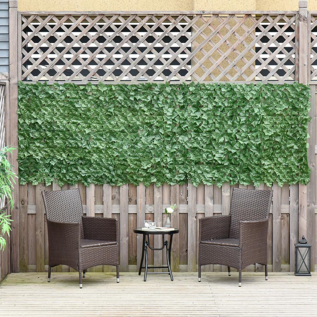 Set of Two 300 Cm Artificial Leaf Hedges