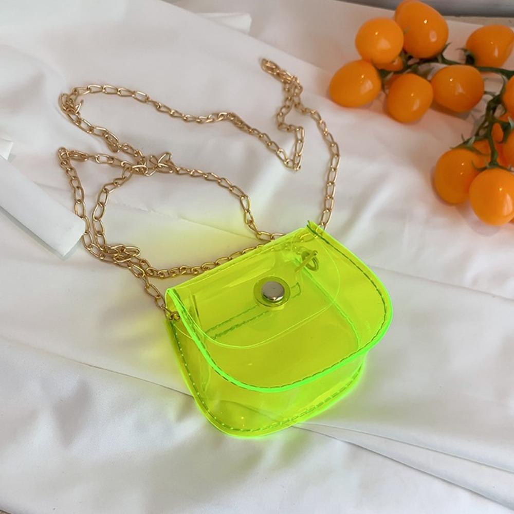 

The Water-Sprinkling Festival Transparent Shoulder Bag PVC Vacation Beach Bag Outdoor зелений
