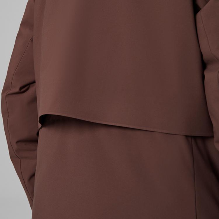 SAUCONY Solid Color Long Hooded Down Jacket Women Outerwear Chestnut-Brown SC1240166A-CO56