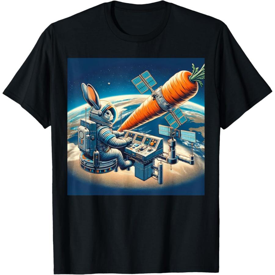 Заяц в космосе Забавный кролик-астронавт Футболка S