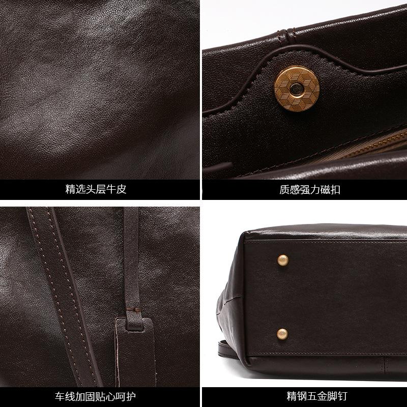 Genuine Leather Large Capacity Commuter Women's Bag High-end Handbag 2025 Autumn Winter New Elegant Luxurious Women's Tote Bag