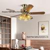 Mid-Century Style American Retro Wood Leaf Ceiling Fan with Light for Home, Restaurant, Living Room, Bedroom