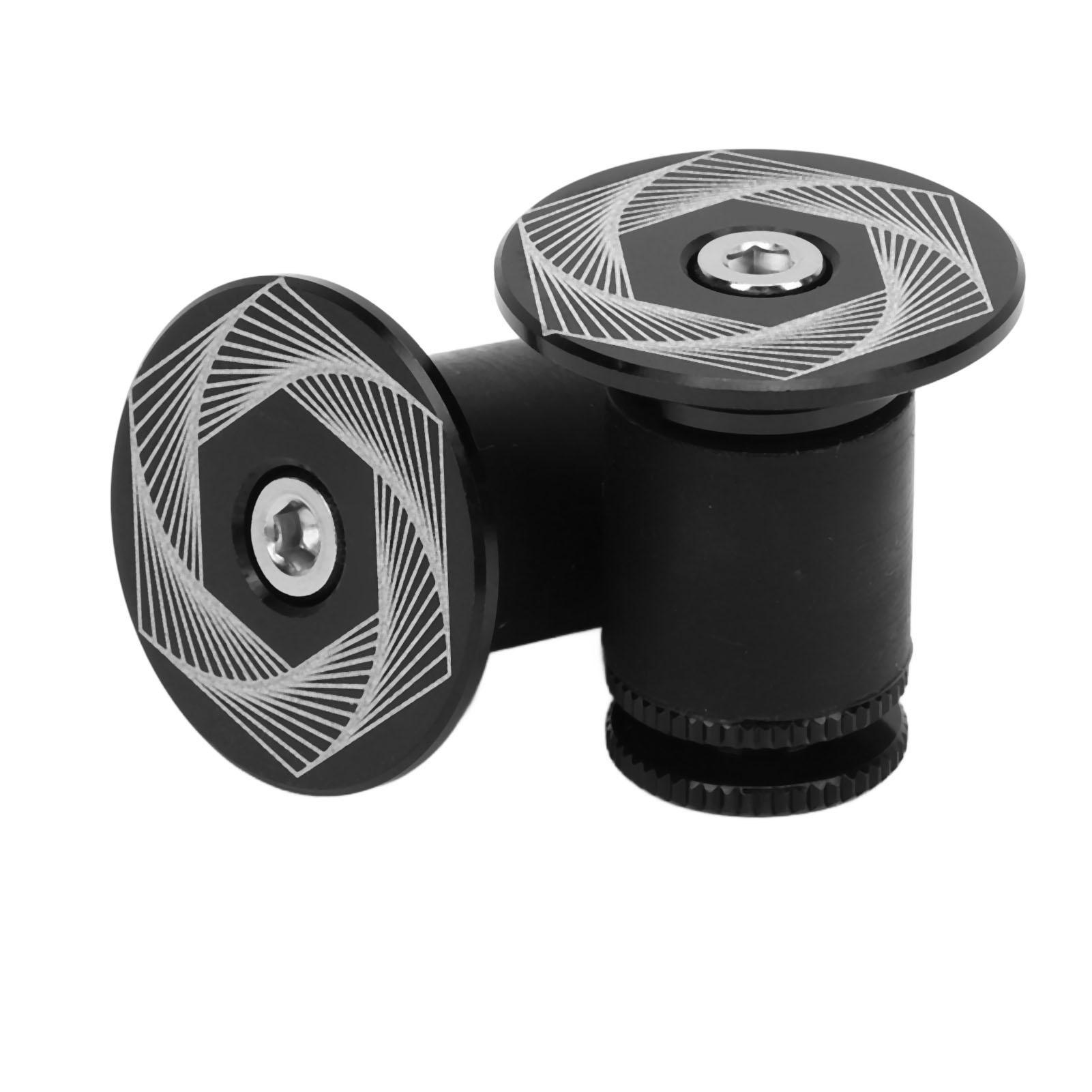 2PCS Bike Handlebar Plugs Aluminum Alloy Silicone Expanding Locking Bar End   Replacement for Mountain Road Bikes