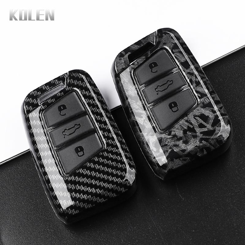 Abs Carbon Fiber Style Car Key Case Cover For Vw Volkswagen Magotan Gte Passat B6 B7 B8 Cc Arteon Skoda Fabia Superb A7 Kodiaq