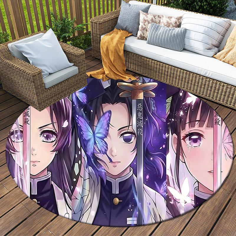 1Pc Fantasy Swordsmanship Flannel Round Rug Soft Non Slip Circular Office Carpet Floor Mat Bedroom Living Room Xmas Gift S1803