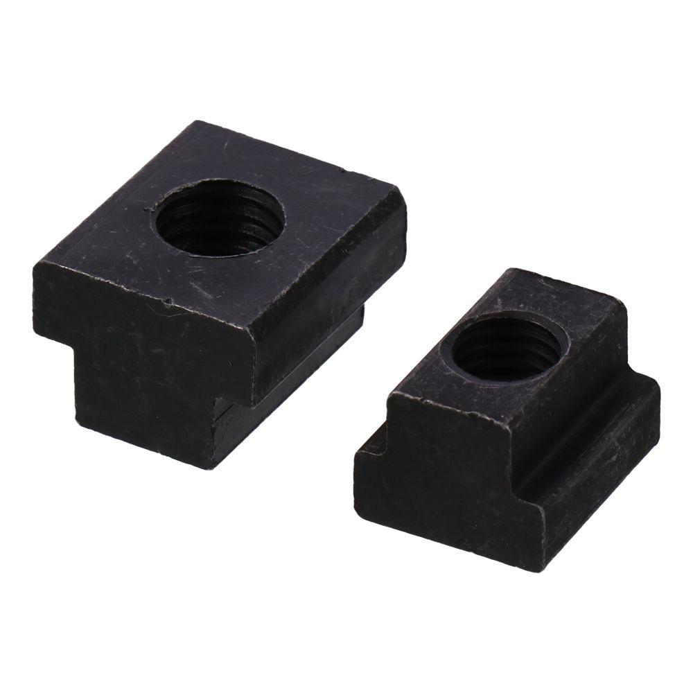 10Pcs Durable M6 M8 M10 M12 T Slot Nuts Carbon Steel Black Oxide Finish Tapped Through Slot Nuts Furniture Nuts