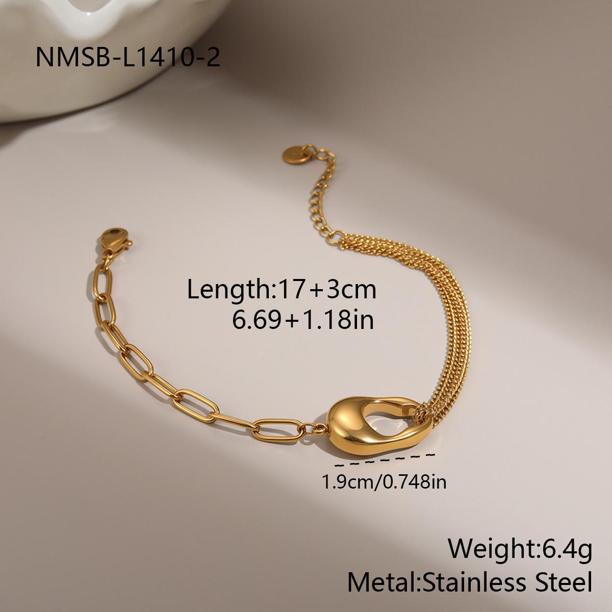 GEMCHIC Women s Minimalist Stainless Steel Gold-Plated Bracelet Fashion Geometric Style Light Luxury