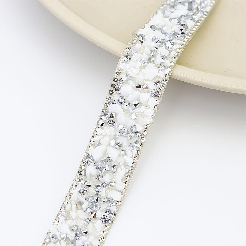 1 Yard Colorful Self Adhesive Crystal Rhinestone Trim Colorful Stone Diamond Sticker Sewing Drill Tape Diy Dress Car Phone Decor